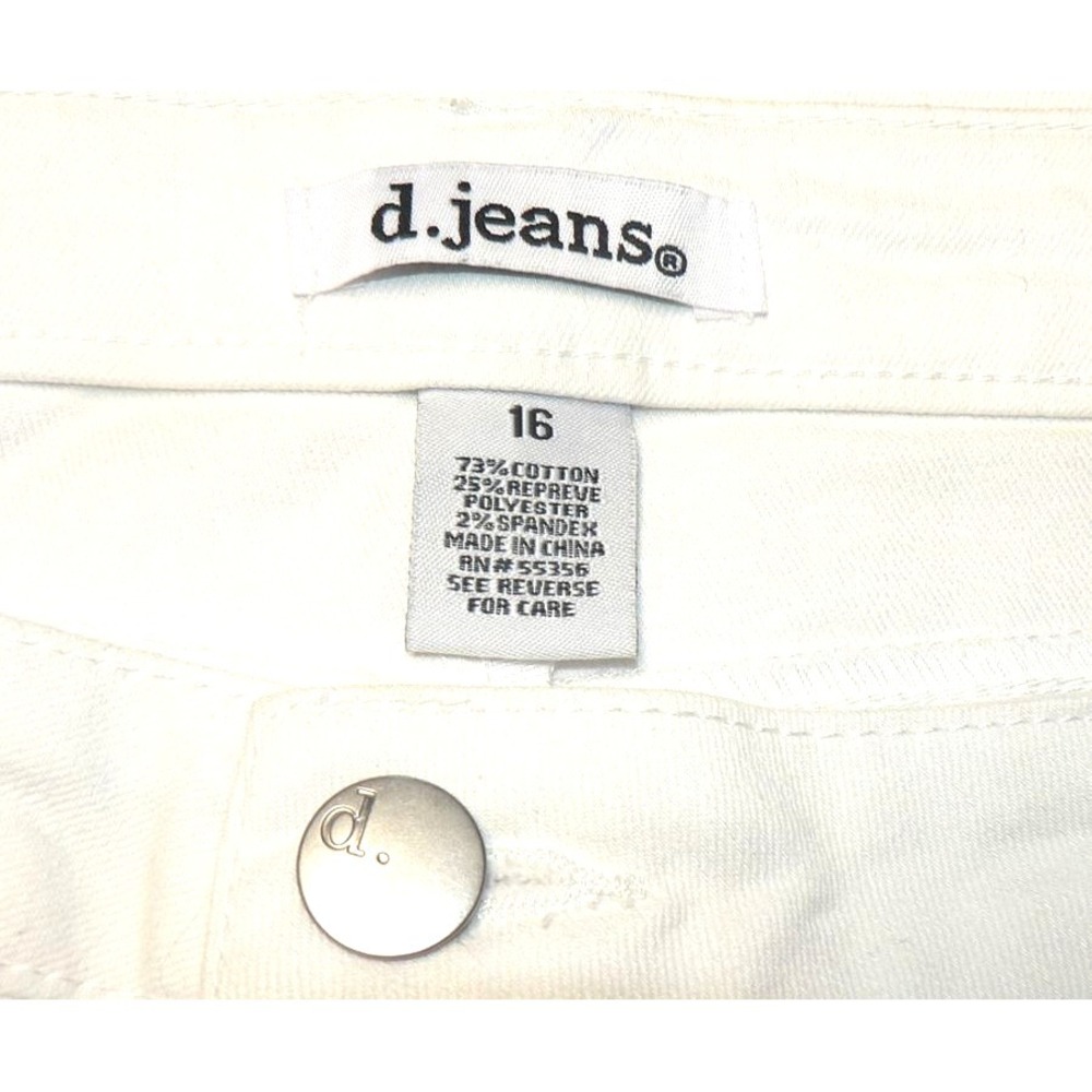 D.Jeans Women's High-Rise Waist 5-Pocket Crop Ankle Skinny Jeans White Size 16 - Picture 7 of 7